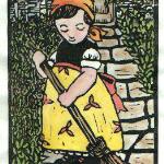 Amelia
Hand coloured linocut