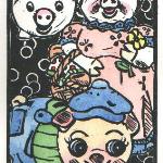 "To Market to market"
Hand coloured linocut