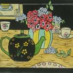 "Still Life with Flowers" 
 11.8" h x 13.5" w [30 cm x 34.5 cm]. Edition of 18. Unframed $220
