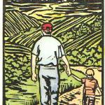 "Enoch's Walk"
Hand Coloured linocut