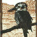 "Kookaburra"
2 block wood engraving
10cm x 7.5cm

edition of 50
unframed $45