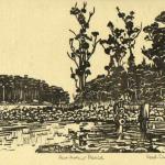 "Port Arthur Peace" It is printed on a handmade, mulberry Japanese acid-free paper, using oil based relief printing ink. 
All materials used are archival.
Image size is approximately 7.5" h x 5.3" w [19 cm x 11.8 cm].
Sheet size is approximately 9.5" h x 5.3" w [24.1 cm x 29.9 cm]
$55